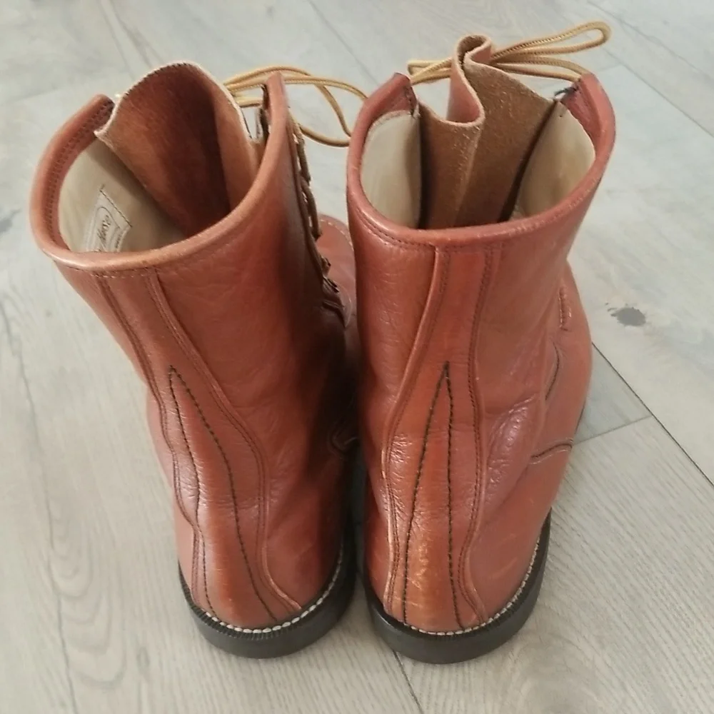 Mens VINTAGE Wards Power House Work Boots Full Leather Sz 10.5 D